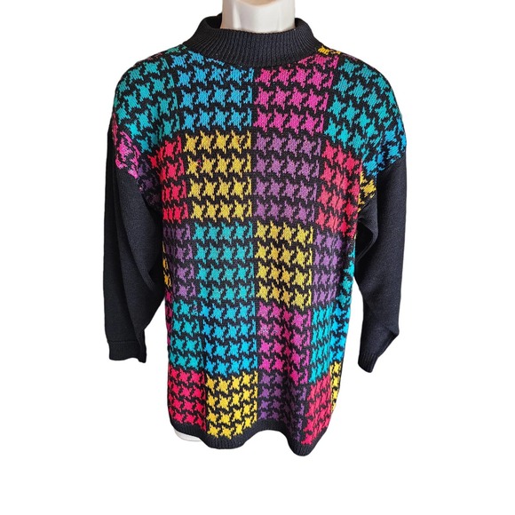 American Pride Jackets & Blazers - Vintage colorblock houndstooth bright 80s unique unisex? Medium USA